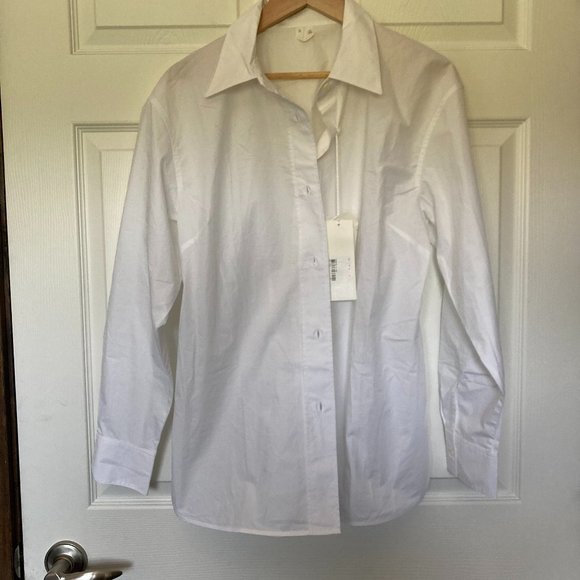 NWT Arket Fitted Poplin Button-Up Shirt - Picture 3 of 8